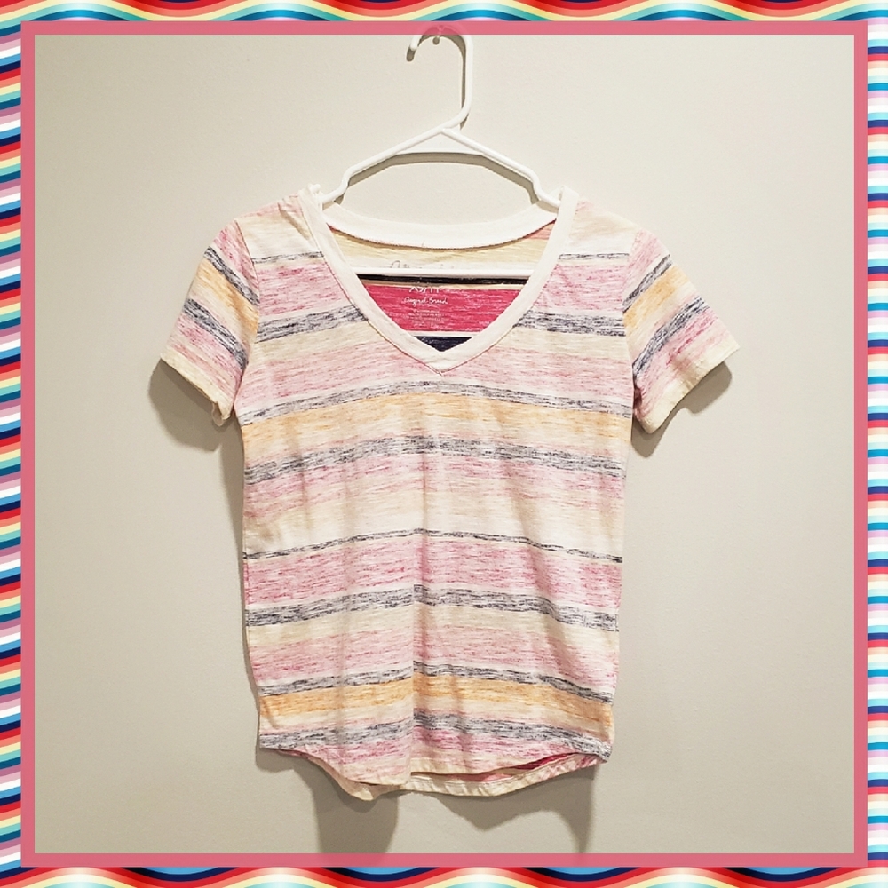 Aeropostale Inside Out Striped Tee